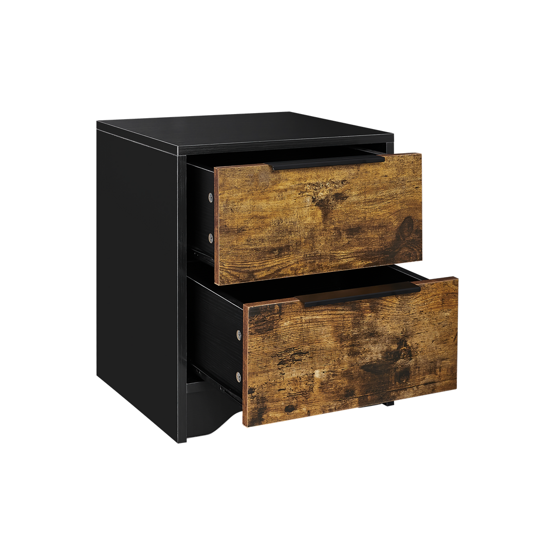 Wooden 2 drawers nightstand