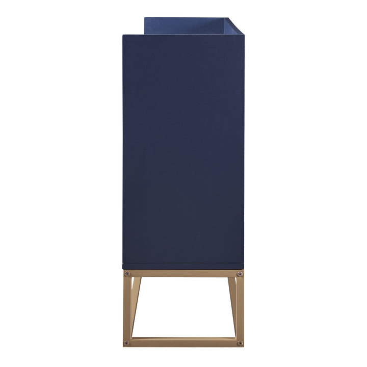 TREXM Modern Sideboard Elegant Buffet Cabinet with Large Storage Space for Dining Room, Entryway (Navy)