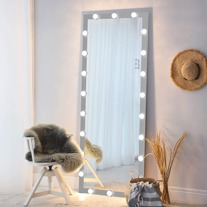 Custom Hollywood Full Length Mirror With Dimmable 3 Color Lights