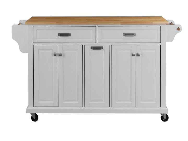 Cambridge Natural Wood Top Kitchen Island with Storage