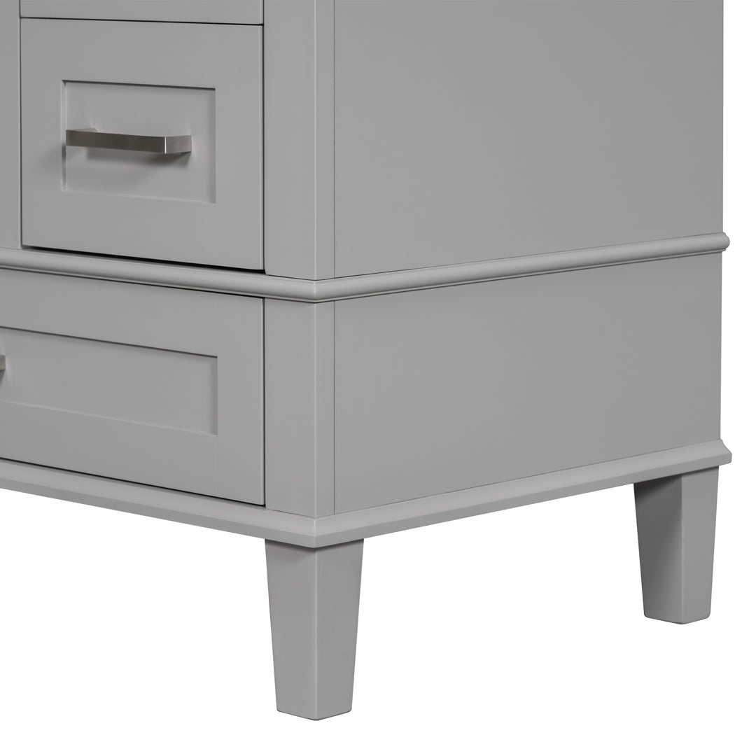 30" Bathroom Vanity , Modern Bathroom Cabinet with Sink Combo Set, Bathroom Storage Cabinet with a Soft Closing Door and 3 Drawers, Solid Wood Frame(Grey)