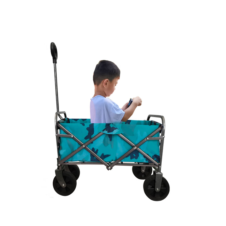 Outdoor Garden Multipurpose Micro Collapsible Beach Trolley Cart Camping Folding Wagon