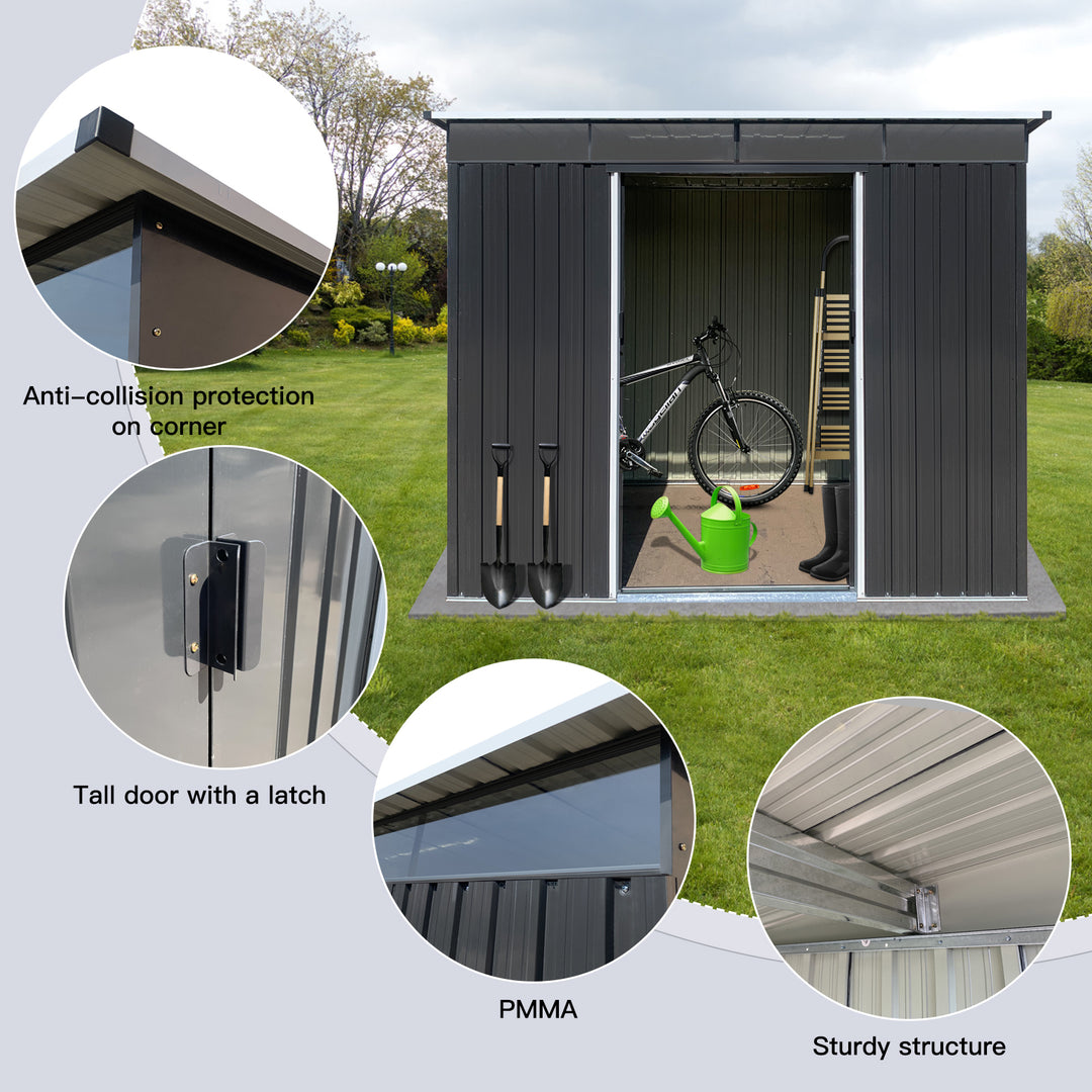 Metal garden sheds 6ftx8ft outdoor storage sheds Acrylic Total