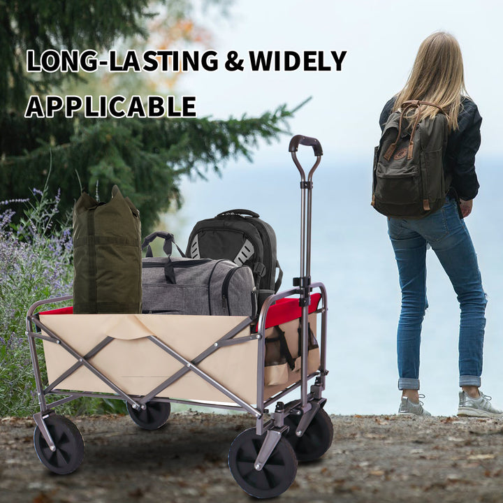 Outdoor Garden Multipurpose Micro Collapsible Beach Trolley Cart Camping Folding Wagon