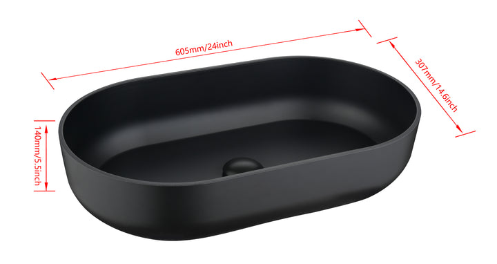 24*14*5.5  Matte Shell  Bathroom Sink