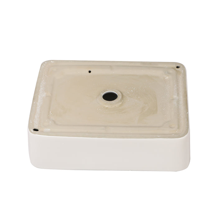 16"x12" White Ceramic Rectangular Vessel Bathroom Sink