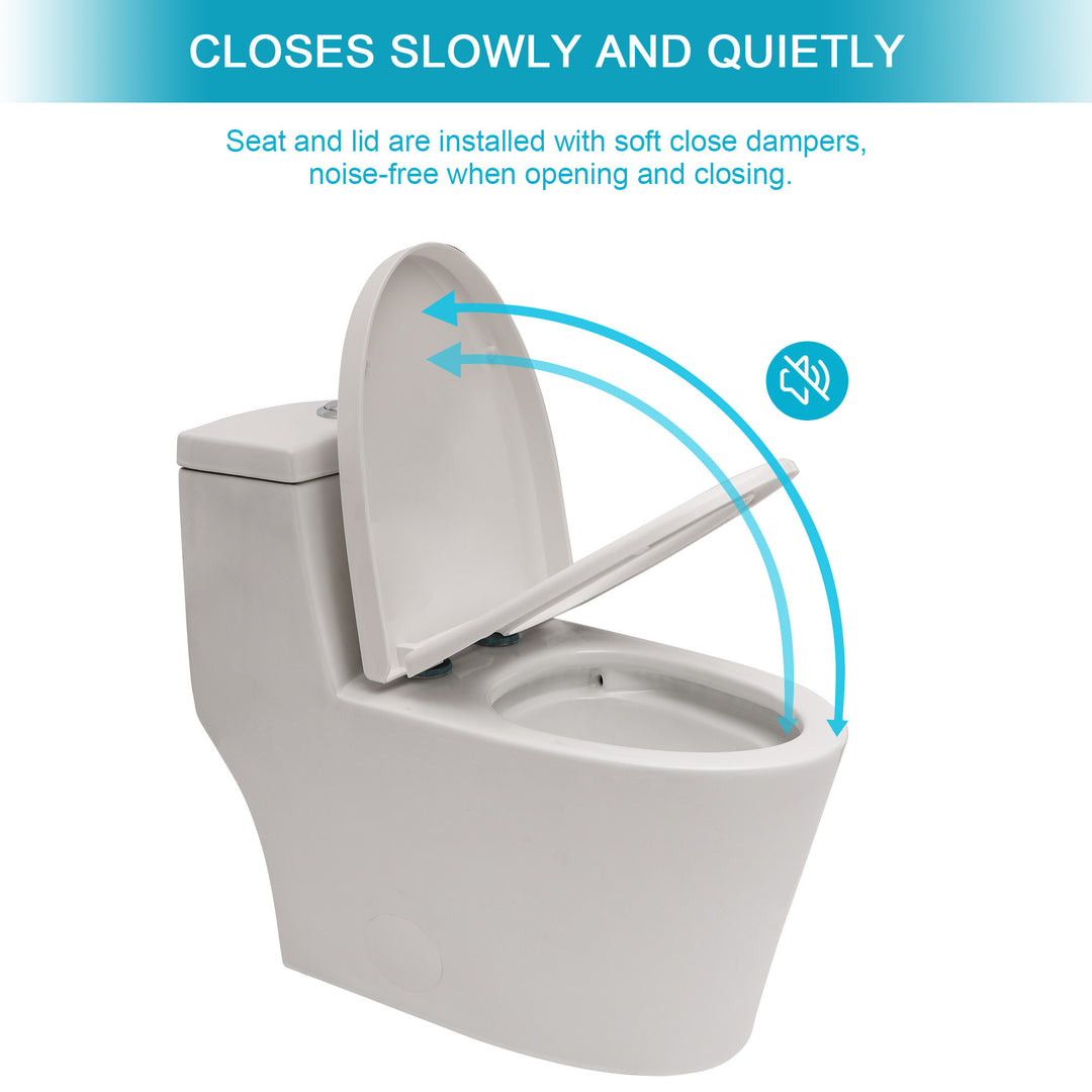 Ceramic One Piece Toilet,Dual Flush with Soft Clsoing Seat