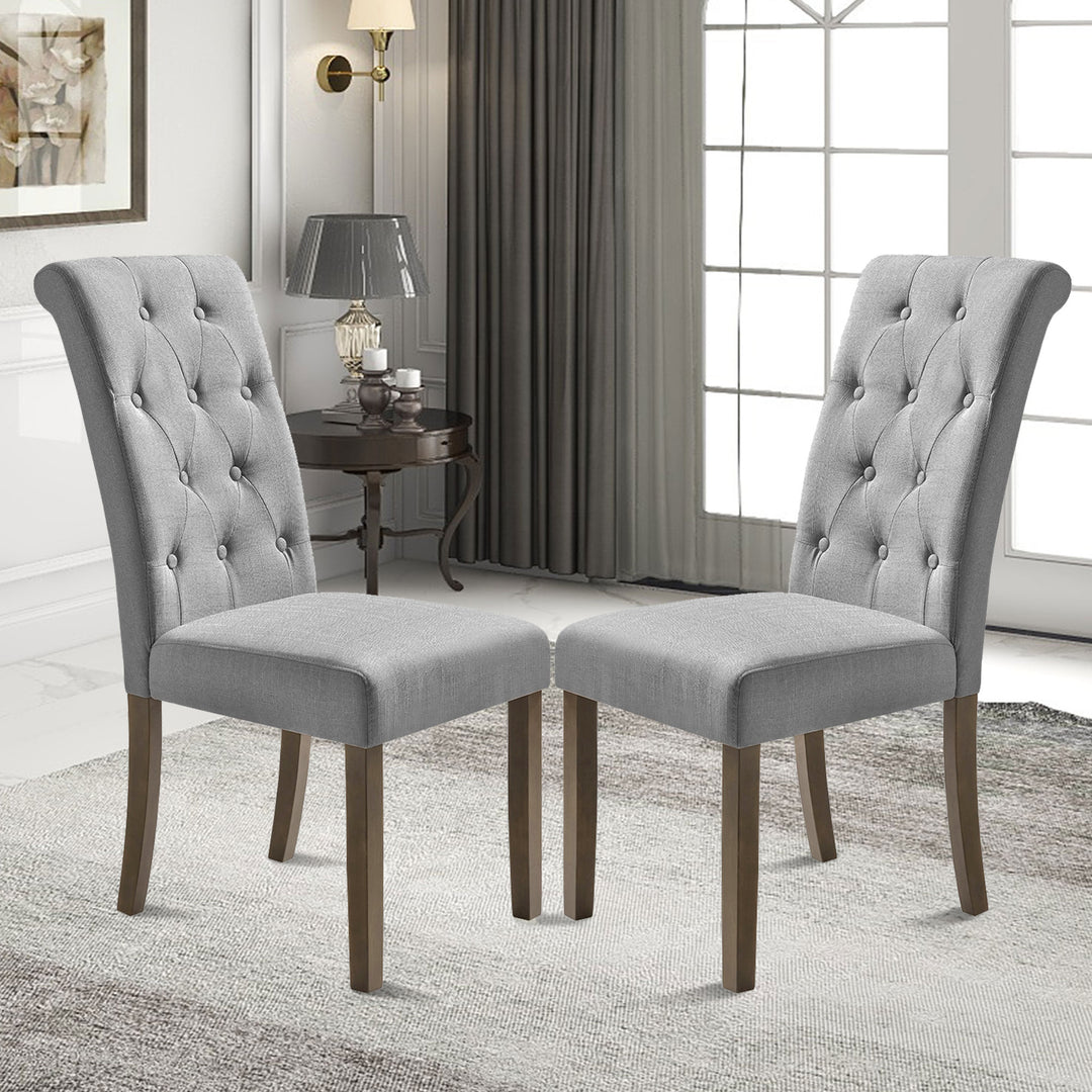 Orisfur. Aristocratic Style Dining Chair Noble and Elegant Solid Wood Tufted Dining Chair Dining Room Set (Set of 2)