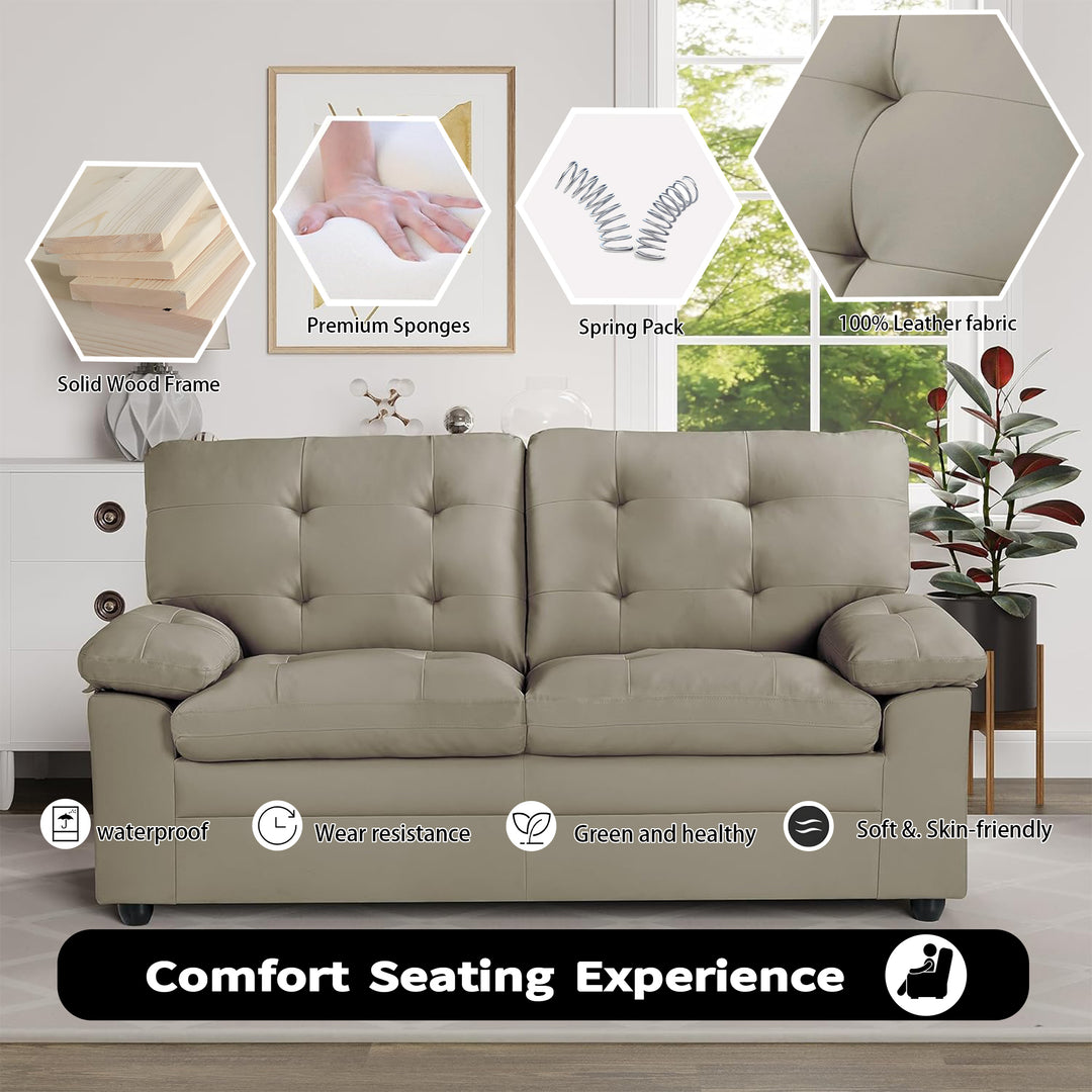 Apartment Love seat Love, 3-SEAT, Grey Faux Leather