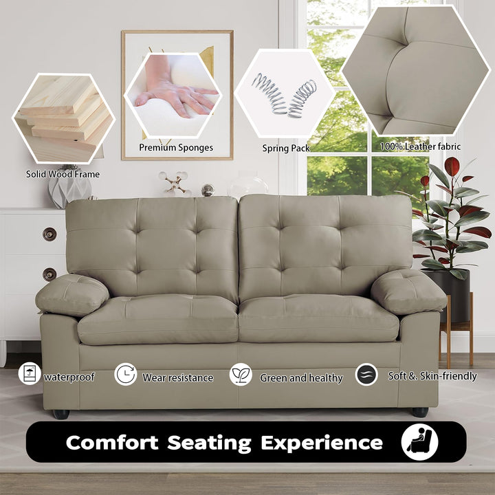 Apartment Love seat Love, 3-SEAT, Grey Faux Leather