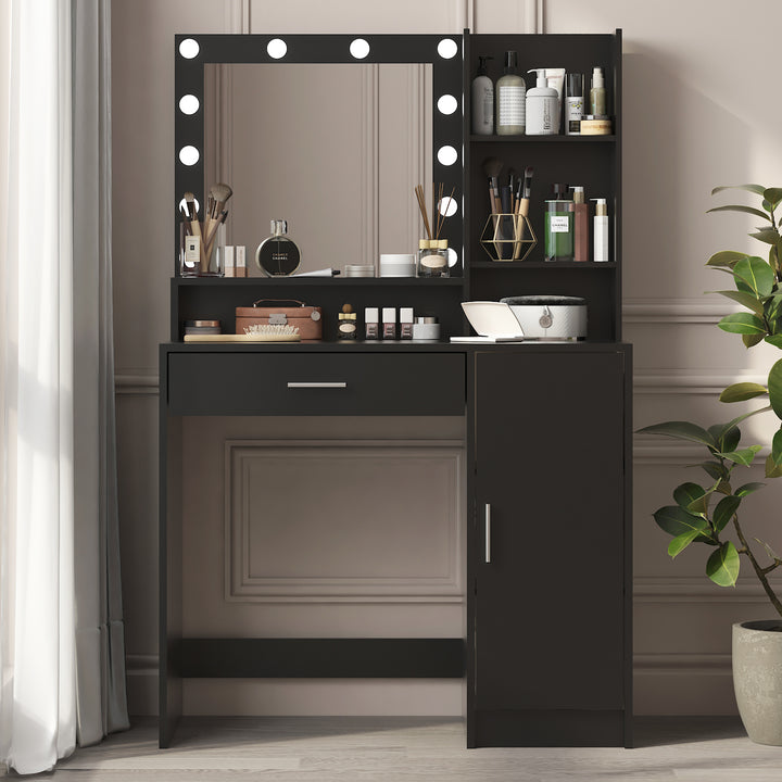 Makeup Vanity Desk with Mirror & Light