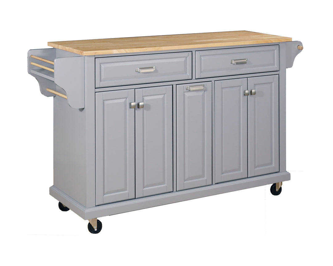 Cambridge Natural Wood Top Kitchen Island with Storage