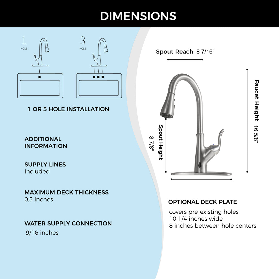 Pull Down Touchless Single Handle Kitchen Faucet