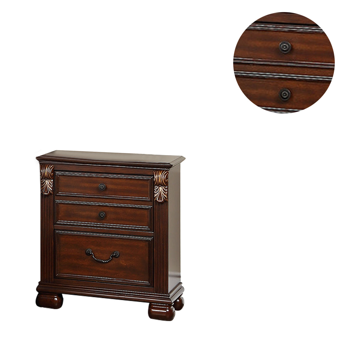 Barstow 2-Drawer Wood Nightstand in Cherry Finish