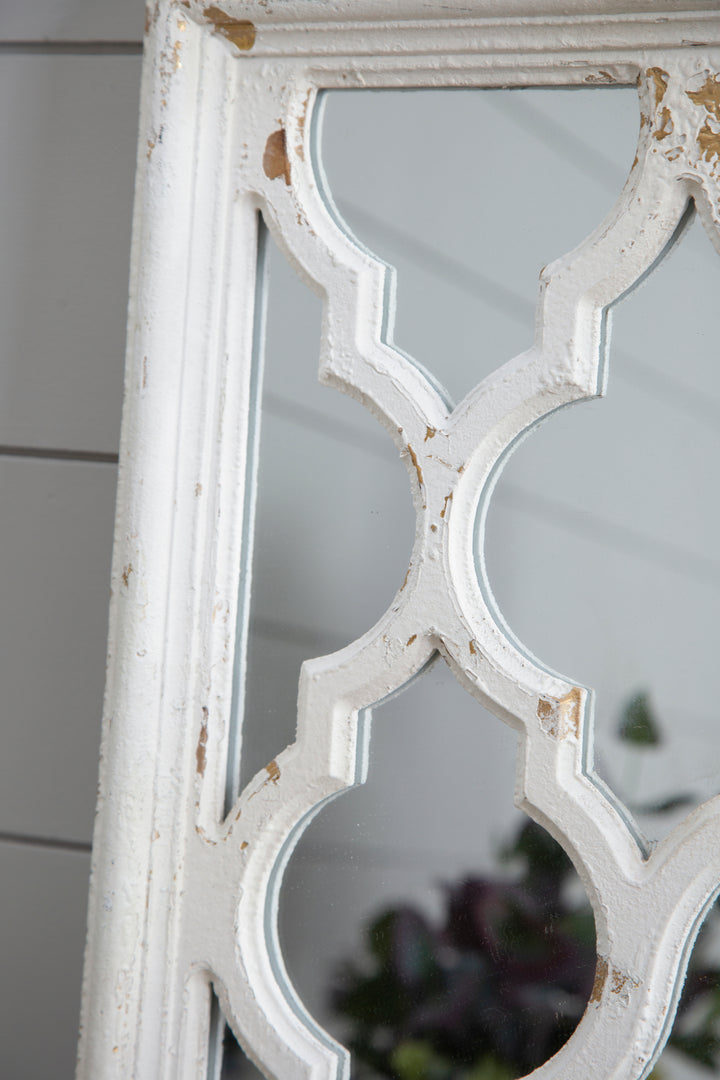 24" x 60" Distressed White Floor Mirror, Full Body Mirror for Bathroom Bedroom Living Room