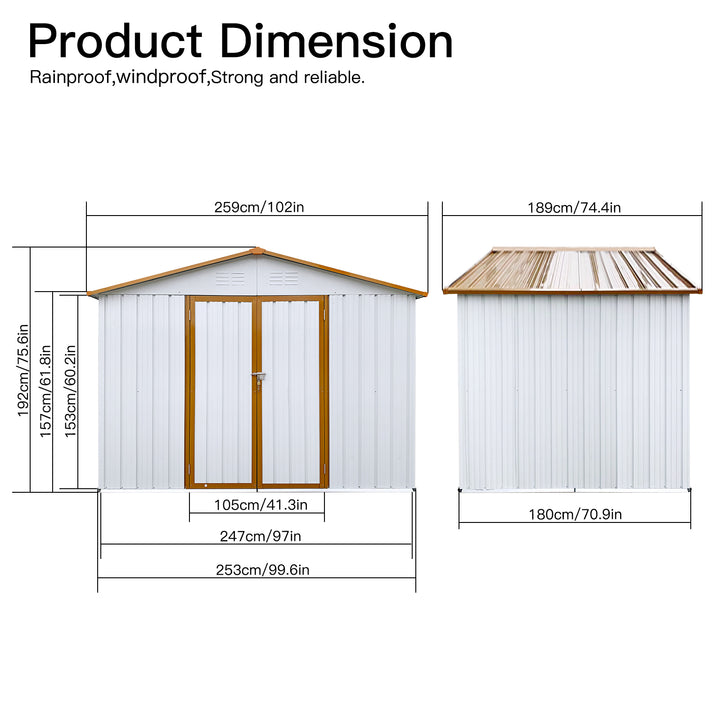 Metal garden sheds 6ftx8ft outdoor storage sheds