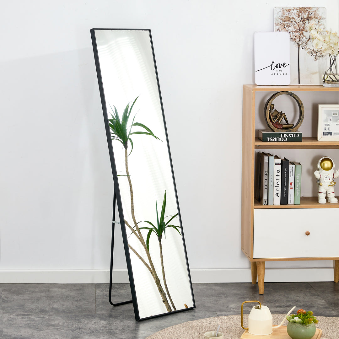 3rd generation black solid wood frame full length mirror, dressing mirror, bedroom porch, decorative mirror, clothing store, floor to ceiling mirror, wall mounted. 58 inches * 15 inches W115155944