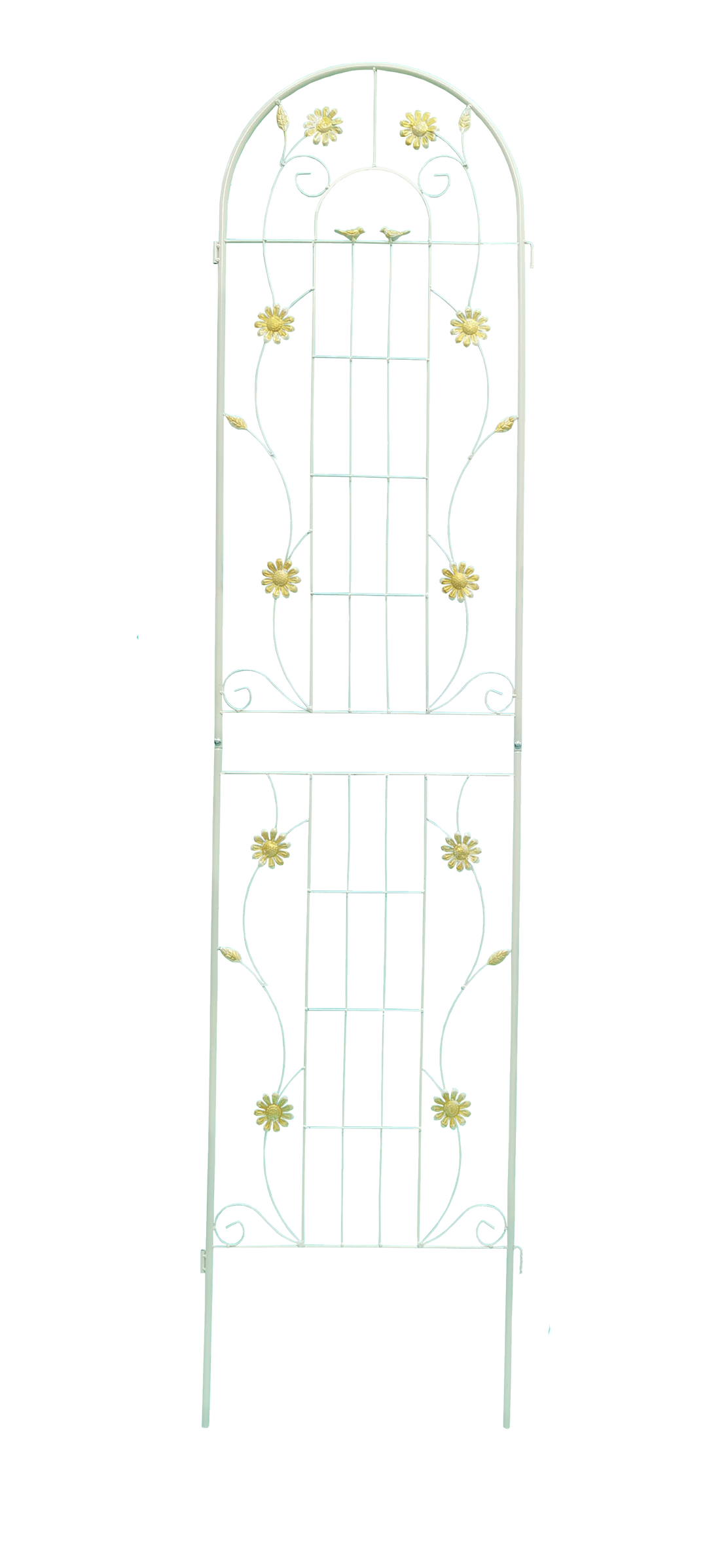 2 Pack Metal Garden Trellis 86.7" x 19.7" Rustproof Trellis for Climbing Plants Outdoor Flower Support Cream White