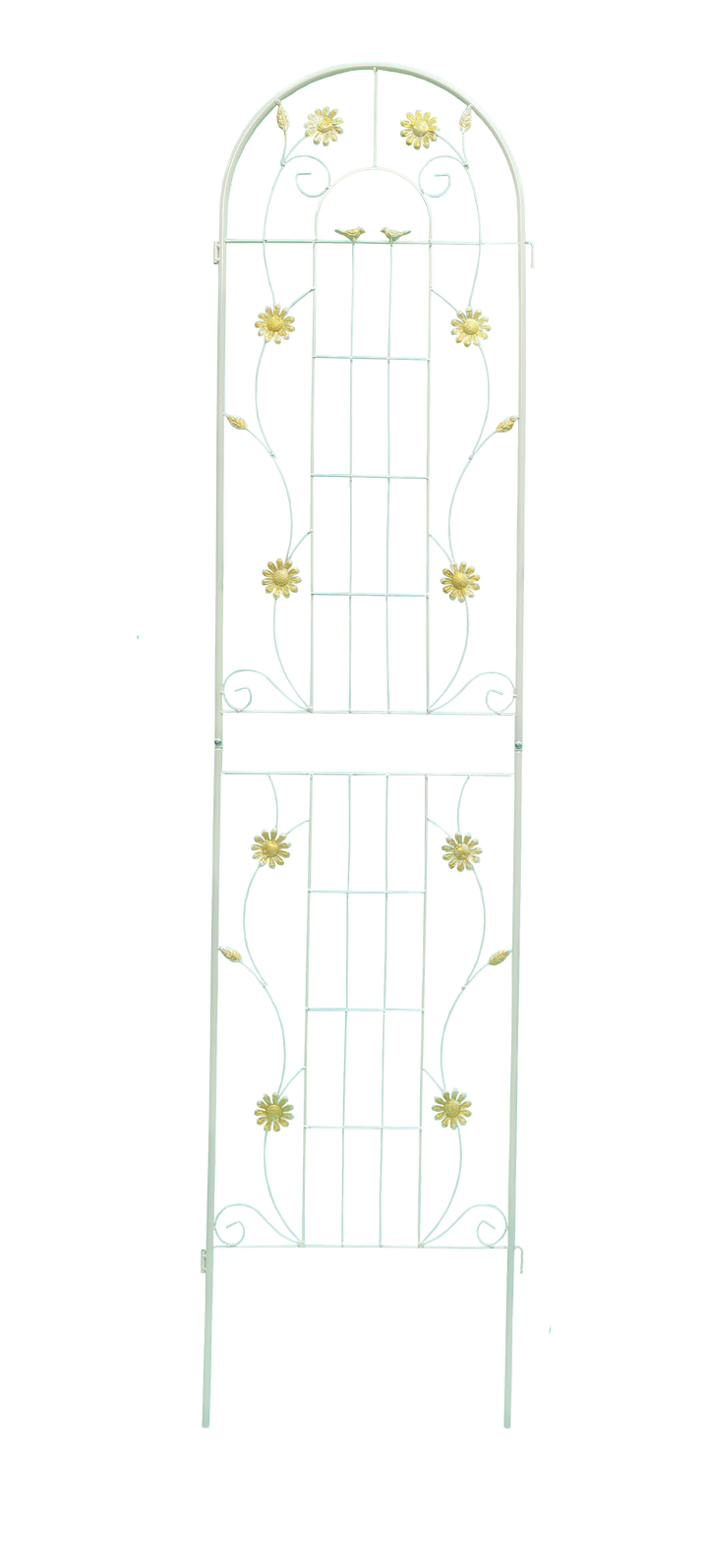 2 Pack Metal Garden Trellis 86.7" x 19.7" Rustproof Trellis for Climbing Plants Outdoor Flower Support Cream White