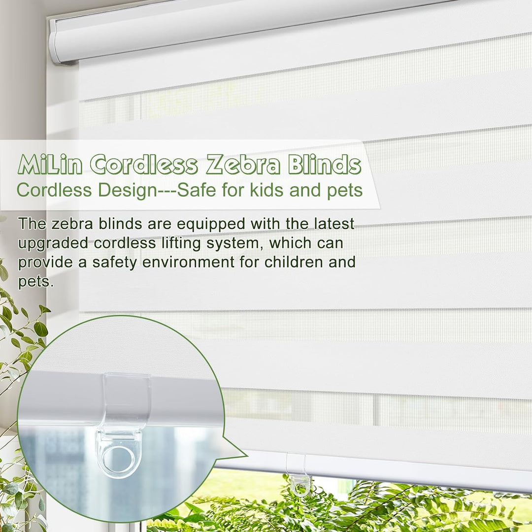 Customized Zebra Blinds Dual Layer Roller Zebra Shades Light Filtering Privacy Protection for Day and Night Easy to Install