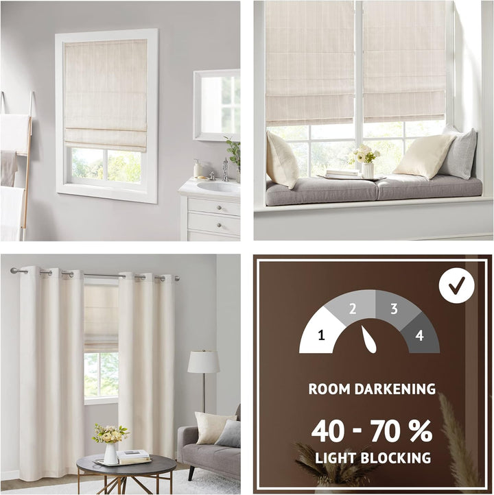 Customizable Cordless Roman Fabric Shades -Privacy Darkening, Energy Efficient, Thermal Insulated