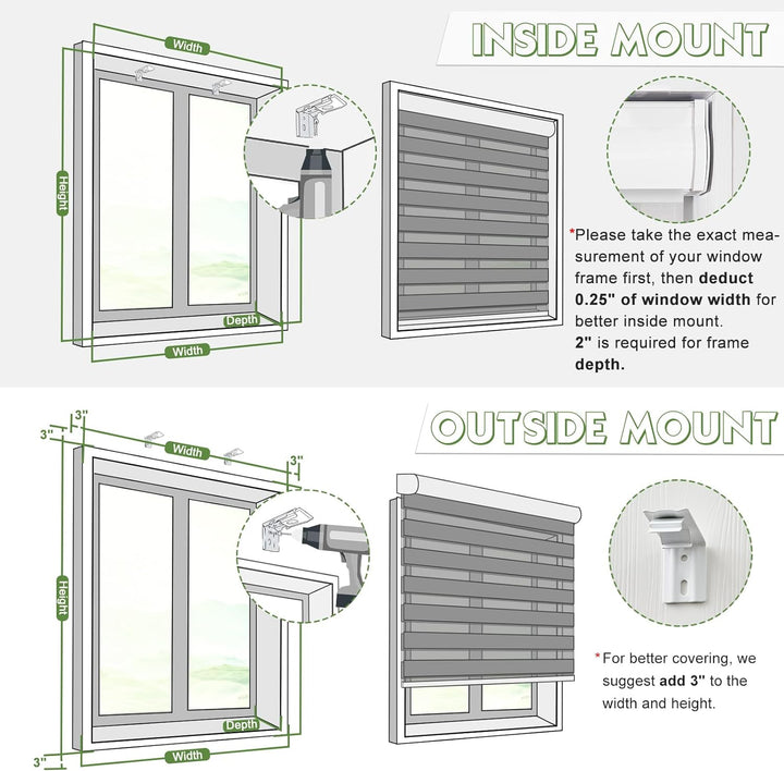 Customized Zebra Blinds Dual Layer Roller Zebra Shades Light Filtering Privacy Protection for Day and Night Easy to Install