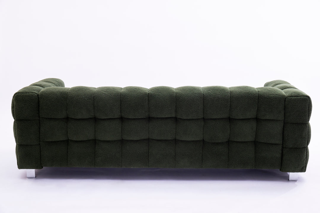 [New+Video]2146 Sofa includes two pillows 80" green  fleece for living room bedroom