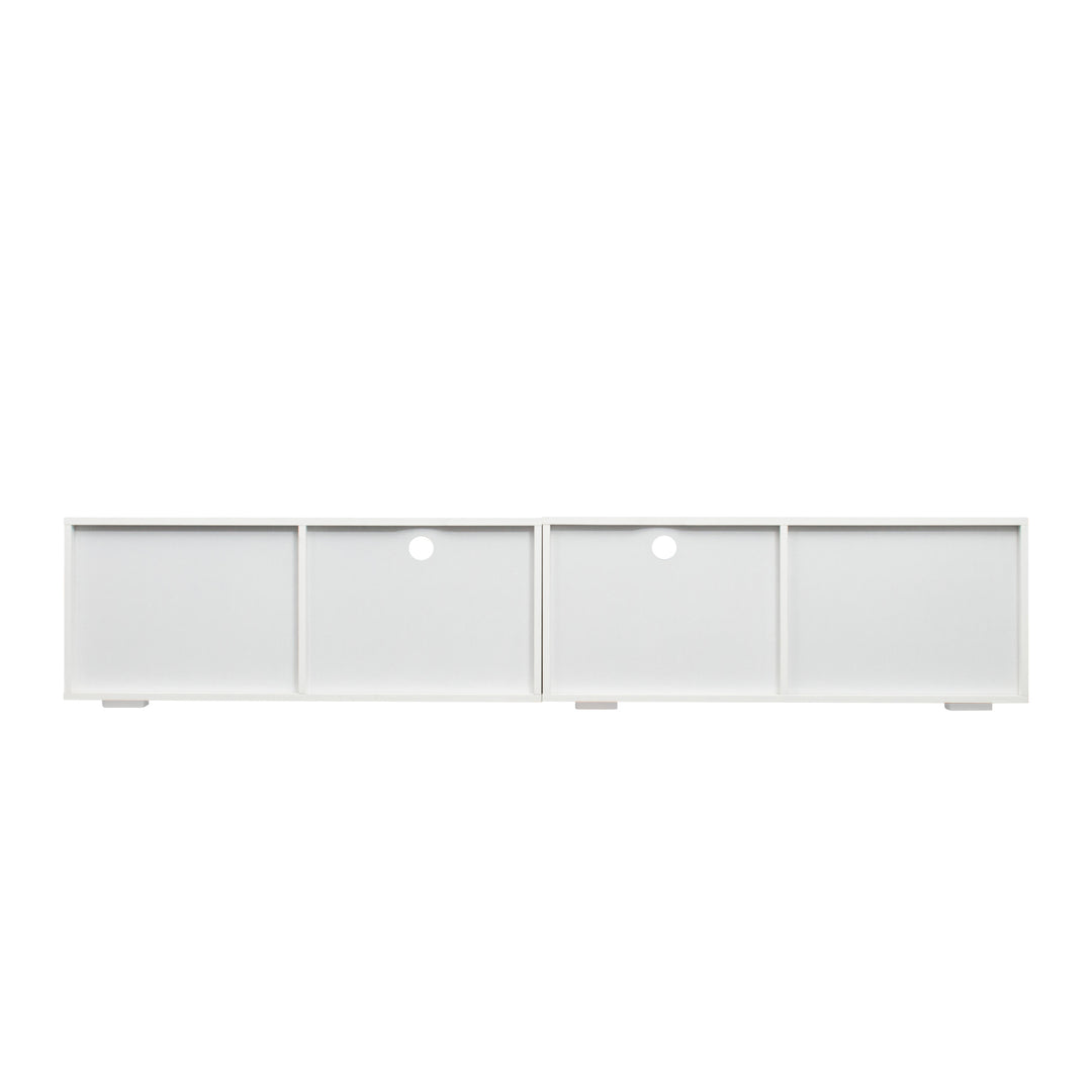 TV cabinet with LED light, white TV cabinet