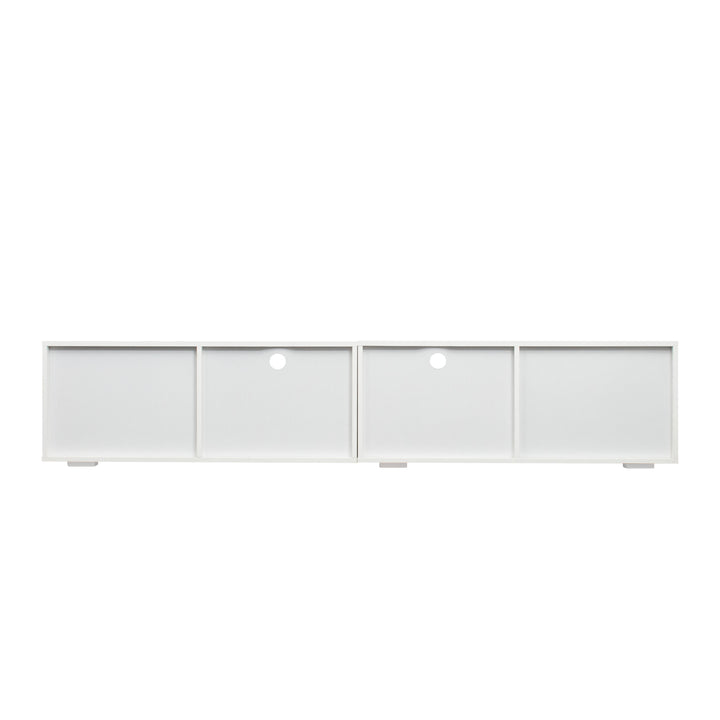 TV cabinet with LED light, white TV cabinet