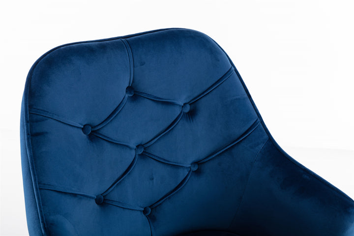 COOLMORE Velvet Swivel Shell Chair for Living Room ,Office chair , Modern Leisure Arm Chair Navy