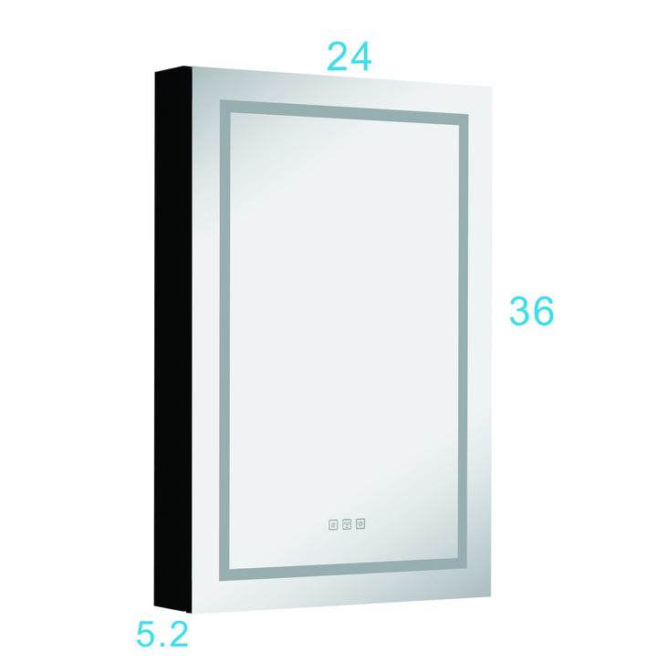 LED Lighted Bathroom Medicine Cabinet with Mirror, Surface Lighted Medicine Cabinet,Dimmable,Adjustable Shelves,Intelligent Switch Medicine Cabinet, Aluminum Frame,