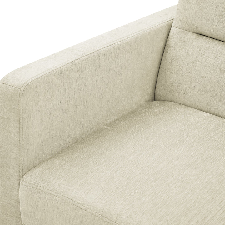 Loveseats Sofa Bed with Pull-out Bed,Adjsutable Back and Two Arm Pocket,Beige (54.5"x33"x31.5")