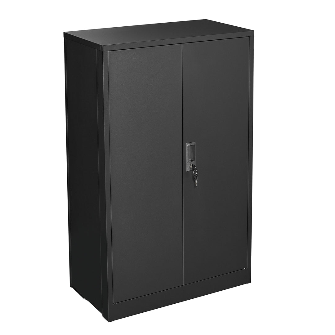 Metal Storage Cabinet with Locking Doors and Adjustable Shelf, Folding Filing Storage Cabinet , Folding Storage Locker Cabinet for Home Office,School,Garage, Black