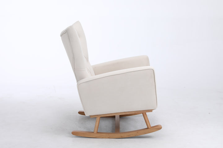 Modern Accent Chair High Backrest Living Room Chair Lounge Arm Rocking Chair