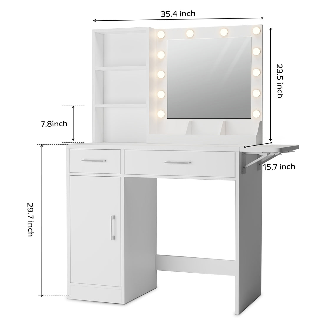 Makeup Vanity Desk with LED Lighted Mirror