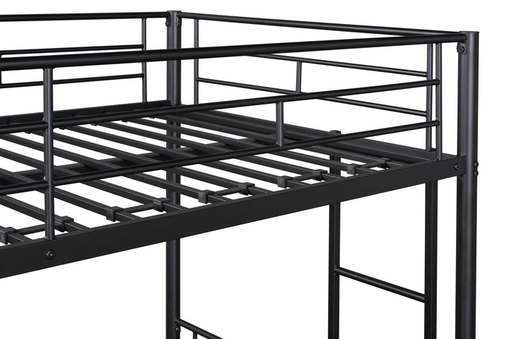 Metal Twin over Twin Bunk Bed/ Heavy-duty Sturdy Metal/ Noise Reduced Design/ 2 Side Ladders/ Safety Guardrail/ CPC Certified/ No Box Spring Needed