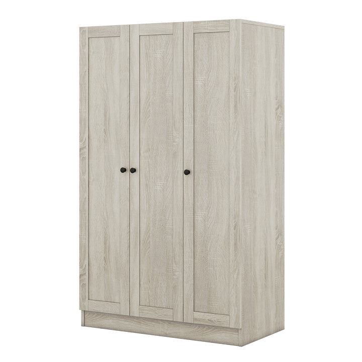 3-Door Shutter Wardrobe with shelves, Gray