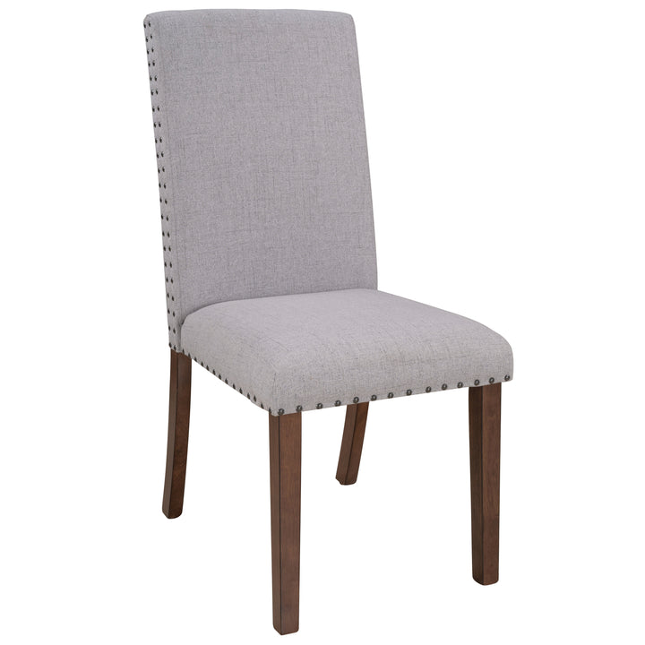 Orisfur. Upholstered Dining Chairs - Dining Chairs Set of 2 Fabric Dining Chairs with Copper Nails