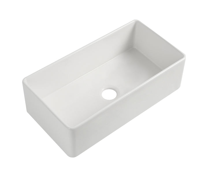 Fireclay 36" L X 20" W Farmhouse Kitchen Sink with Grid and Strainer