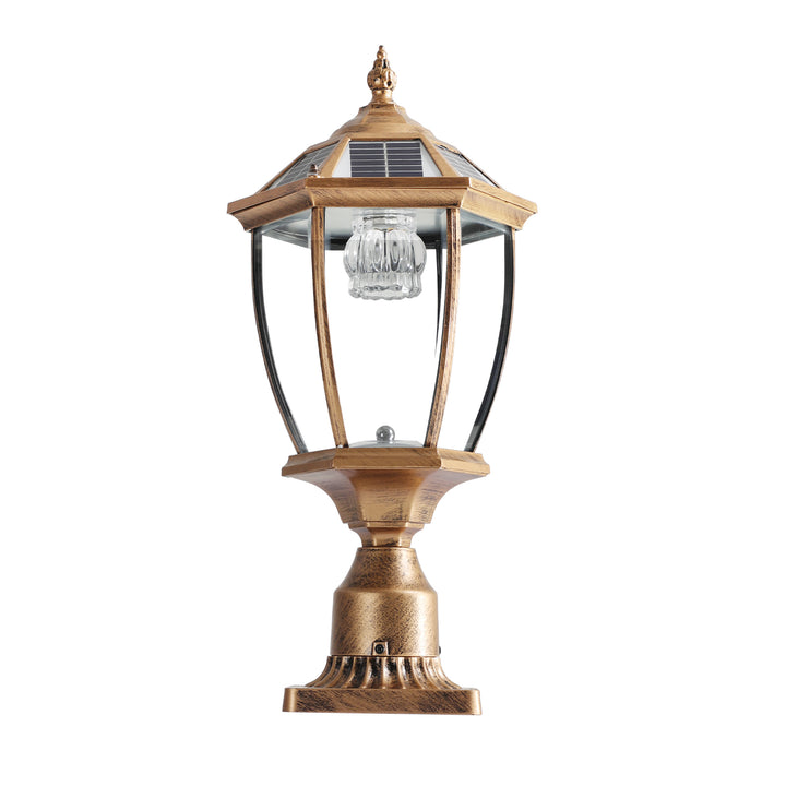 Retro gold Solar Column Headlights With Dimmable LED