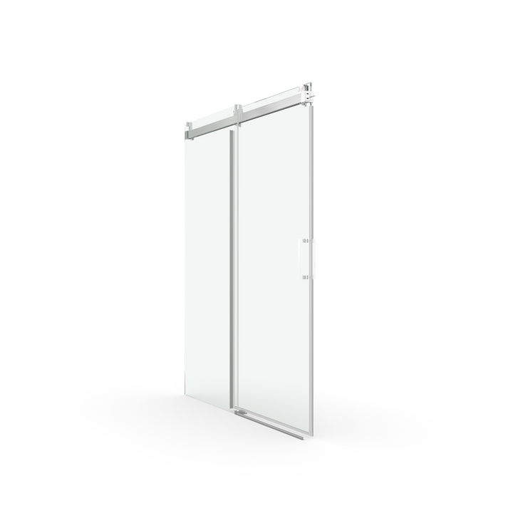 Elan 68 to 72 in. W x 76 in. H Sliding Frameless Soft-Close Shower Door with Premium 3/8 Inch (10mm) Thick Tampered Glass in Brushed Nickel 22D01-72BNX2