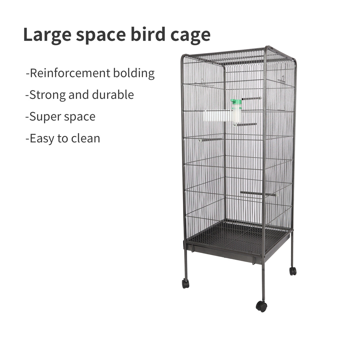 Bird Cage for Parakeets Cockatiels Parrot Green Cheek Conures Pigeons Lovebird with Rolling Stand