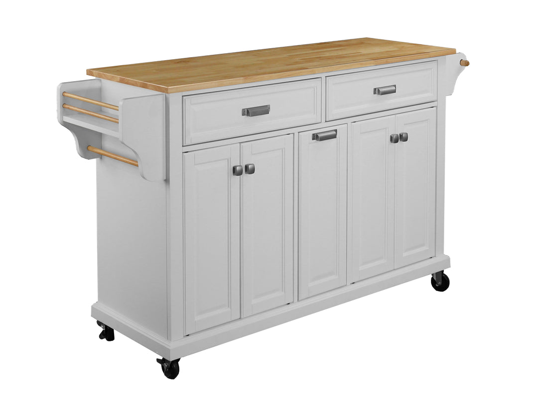 Cambridge Natural Wood Top Kitchen Island with Storage