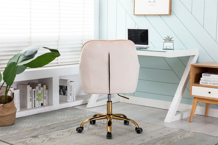 COOLMORE Velvet Swivel Shell Chair for Living Room ,Office chair , Modern Leisure Arm Chair  Beige