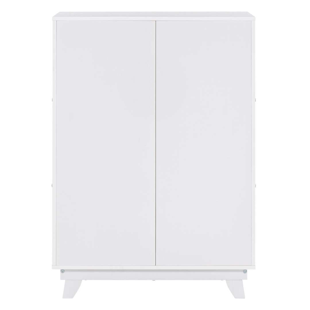 Wooden Wardrobe Cabinet with Hanging Rod, Storage Armoires with Doors ,White