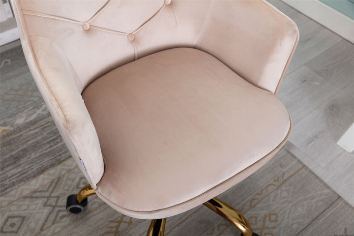 COOLMORE Velvet Swivel Shell Chair for Living Room ,Office chair , Modern Leisure Arm Chair  Beige