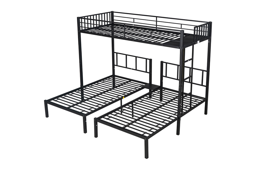 Metal Triple Twin Bunk Bed/ Can Be Separated into 3 Twin Beds/ Sturdy Metal/ Noise Reduced/ Bunk Bed for Three/ Safety Guardrail/ CPC Certified/ No Box Spring Needed