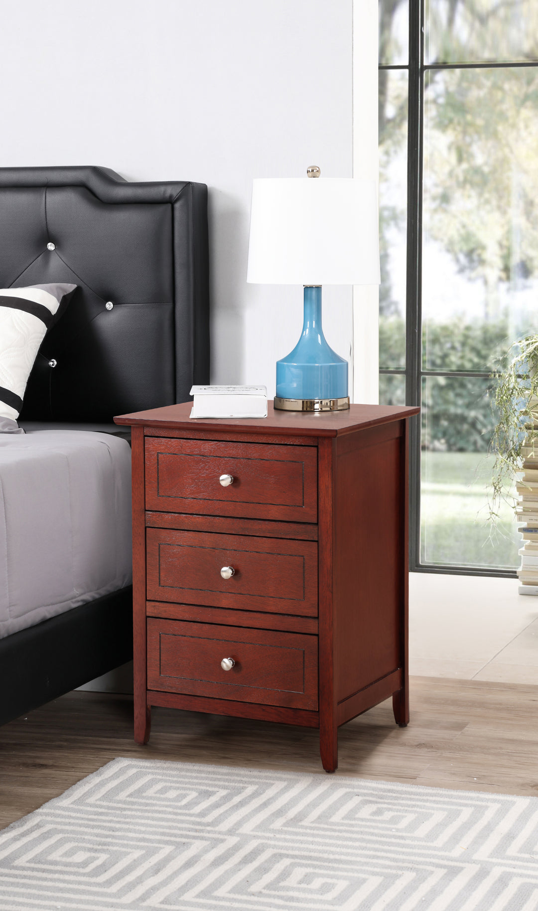 Glory Furniture Daniel G1310-N-00 3 Drawer Nightstand , Cherry