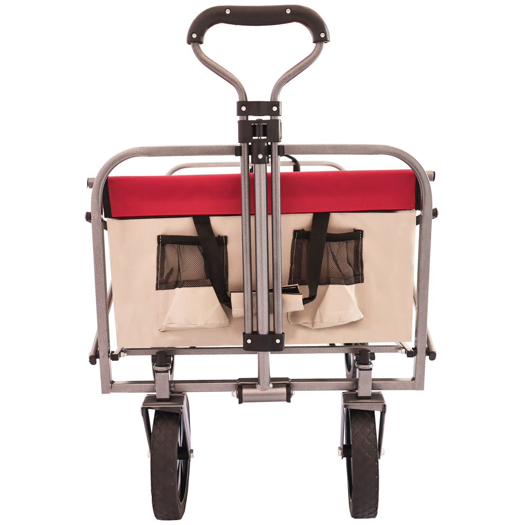 Outdoor Garden Multipurpose Micro Collapsible Beach Trolley Cart Camping Folding Wagon