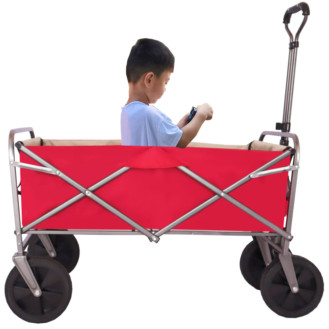 Outdoor Garden Multipurpose Micro Collapsible Beach Trolley Cart Camping Folding Wagon